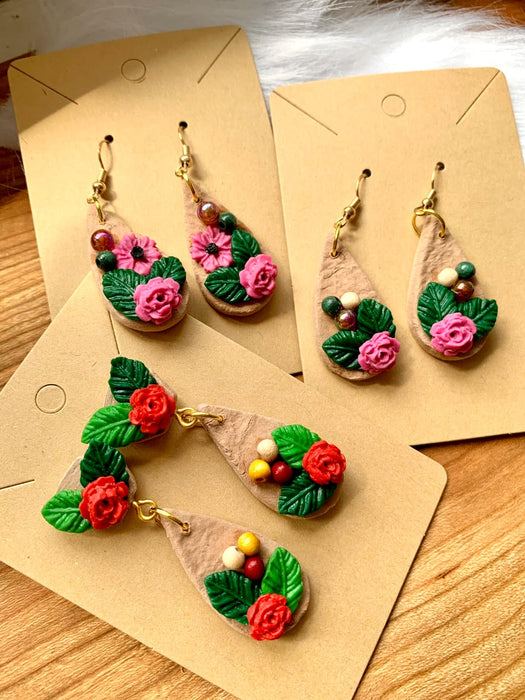 "Rustic Rose" drop Earrings