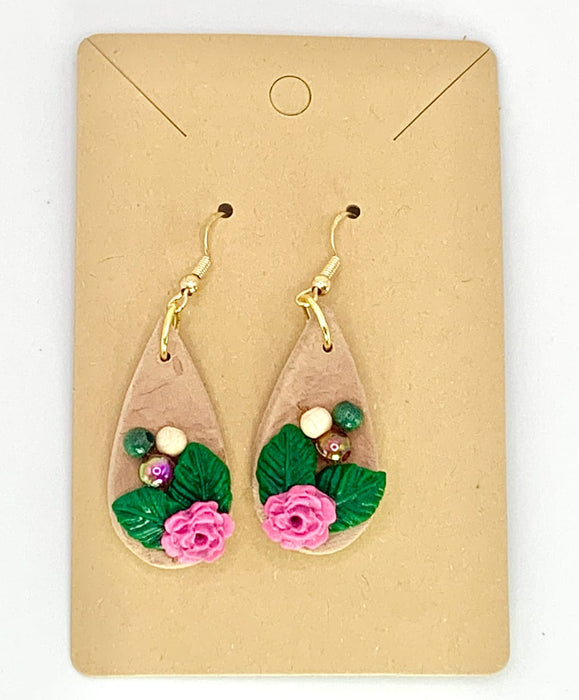 "Rustic Rose" drop Earrings