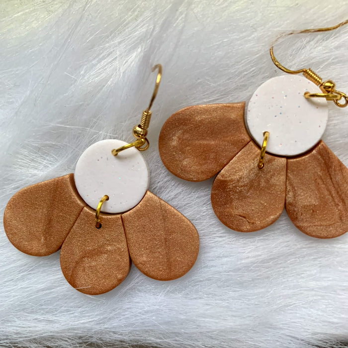 "Bronzy Daisy Petal" drop Earrings