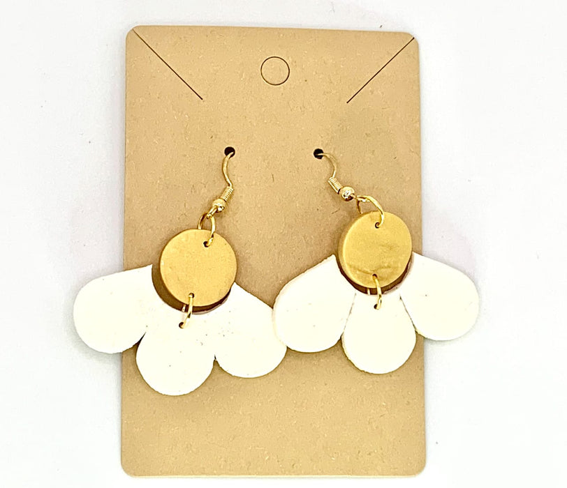 "Glitter Daisy Petal" drop earrings