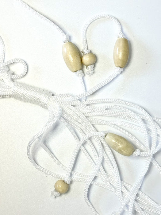 Mini Macrame - White with Cream beads